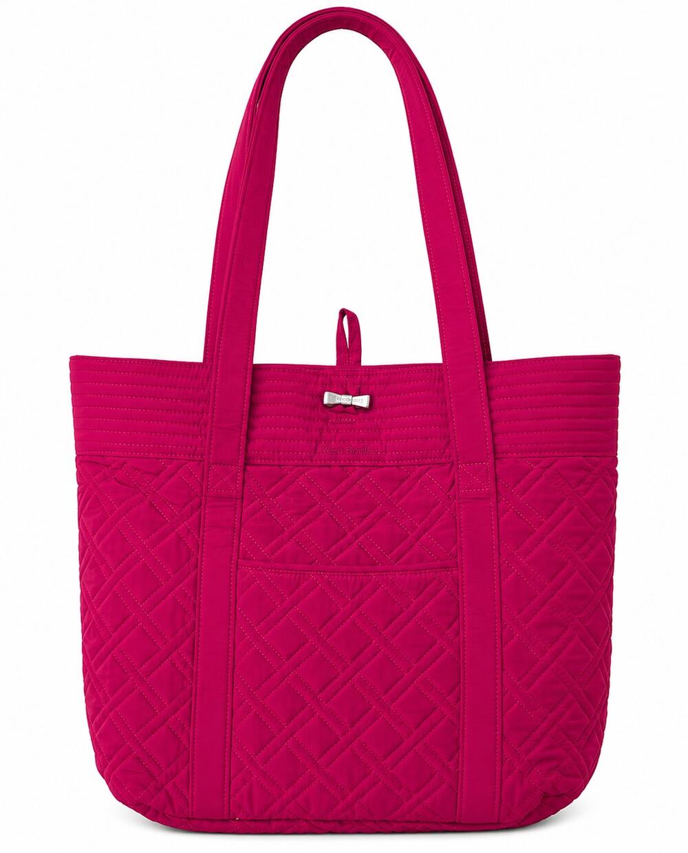 Vera Bradley Raspberry Quilted Tote Bag Floral Lining Lightweight Travel Purse